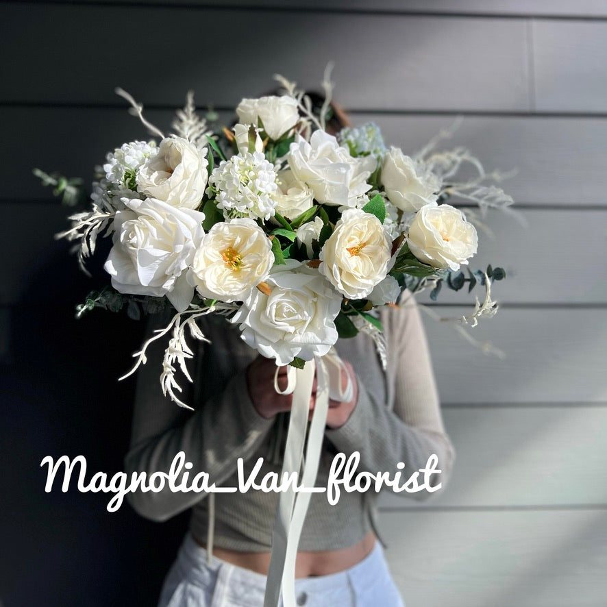 Vintage style Silk Flower-Bridal Bouquet 02-絲花新娘花球