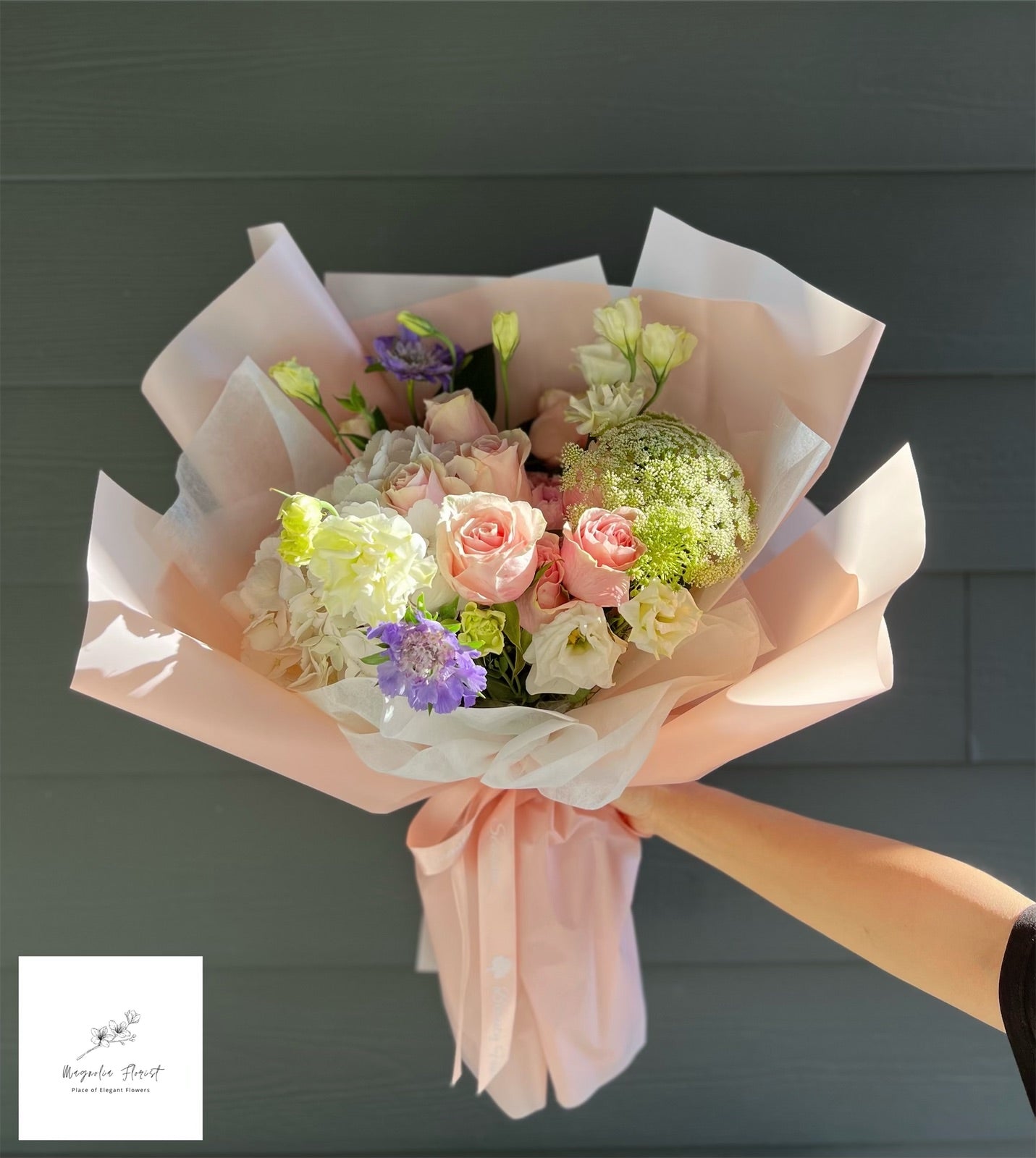 Pink Roses Fresh Flower Bouquet-粉色系鲜花花束