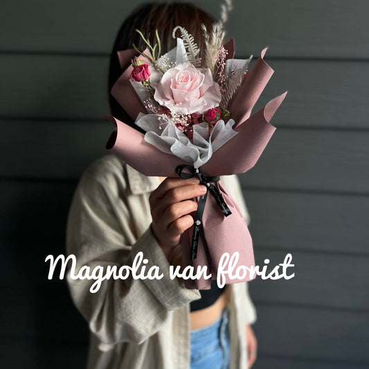 Preserved Flower Bouquet-M Size PINK-保鮮花花束