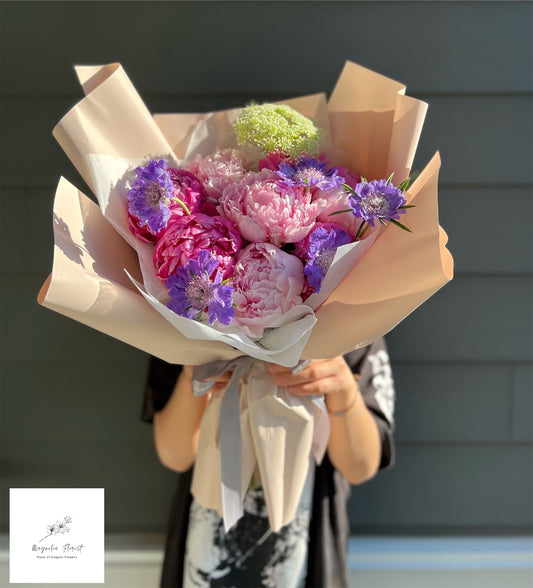 Purple Peony Fresh Flower Bouquet-牡丹花鲜花束